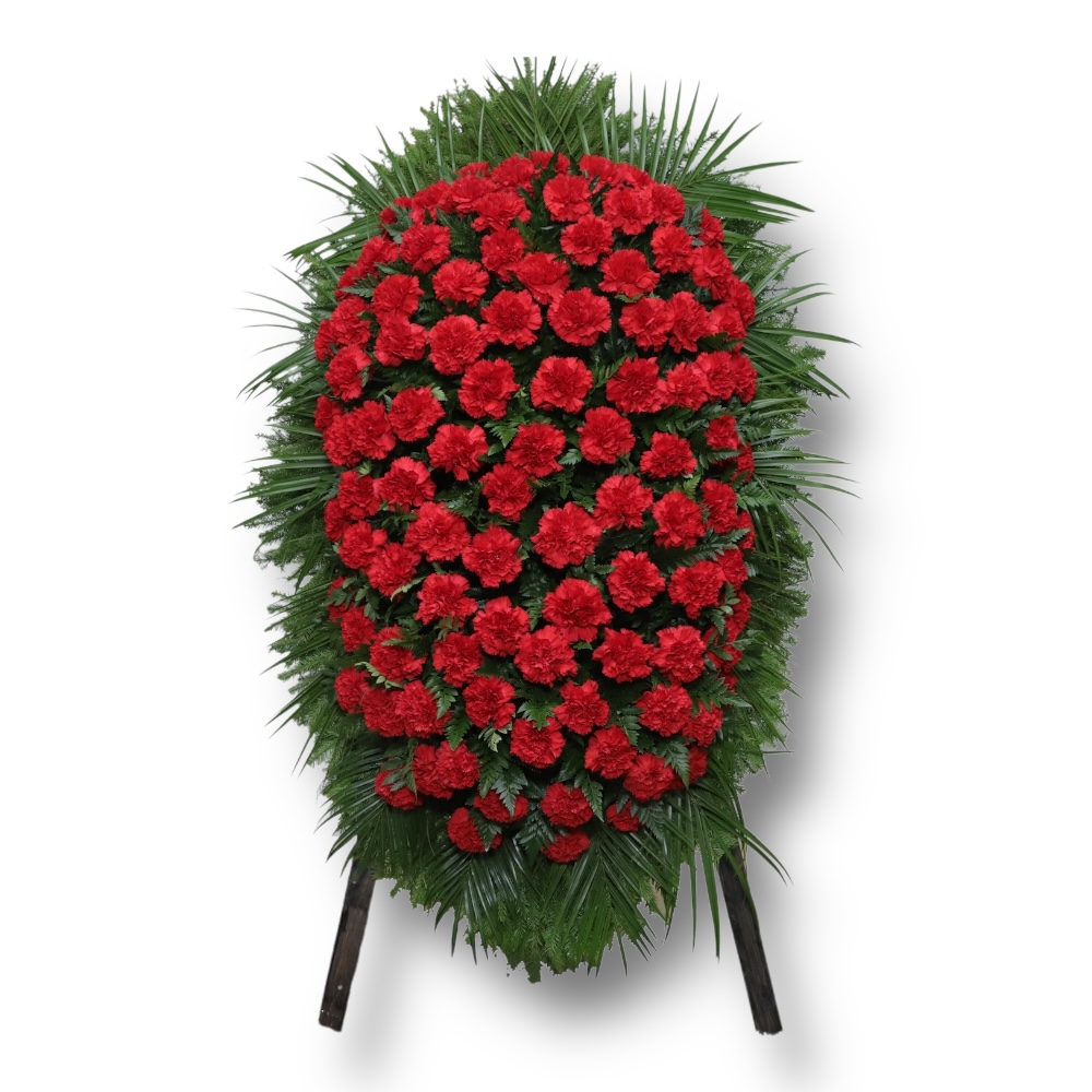 венок из живых цветов, венок на похороны, траурный венок, гвоздики, ритуальные цветы, похоронные атрибуты, венок из гвоздик, ритуальный аксессуар, цветы на прощание.