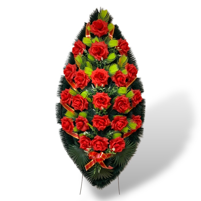 Арт. ВЭ-013 Венок искусственный на кладбище 100 см.