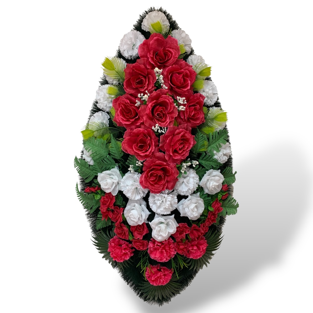 Венок на похороны артикул ВИЗ-018 выполнен из качественных искусственных материалов. Подчеркните уважение к памяти усопшего с этим элегантным венком. Доставка доступна по всей стране по доступным ценам.