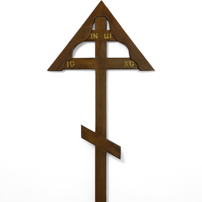 АРТ.КДС-08 Крест сосновый могильный "Домик" темный