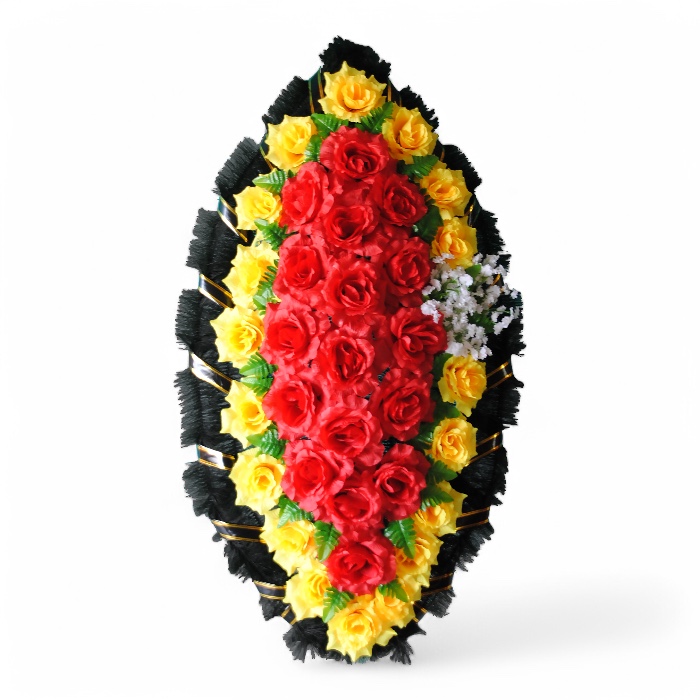 венок на похороны, венок из искусственных цветов, ритуальный венок, траурный венок, похоронный атрибут, венок артикул ВИС-001, искусственные цветы, ритуальные услуги.