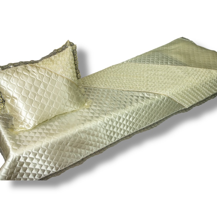 ритуальные комплекты, ритуальная атрибутика, покрывала и наволочки, атласные изделия, тесьма и стежки, нашивные розы, кружевное оформление, товары для похорон.