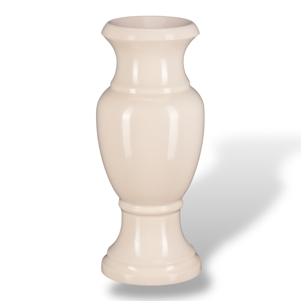 Арт. ВГП-011 Ваза гранитополимерная на кладбище 49 см. Бежевый