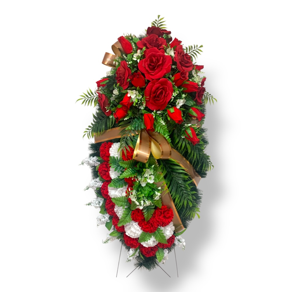 Ритуальный венок, венок на похороны, искусственные цветы, траурный венок, мемориальный венок, похоронные атрибуты, ритуальные товары, венок из искусственных цветов, траурные аксессуары.