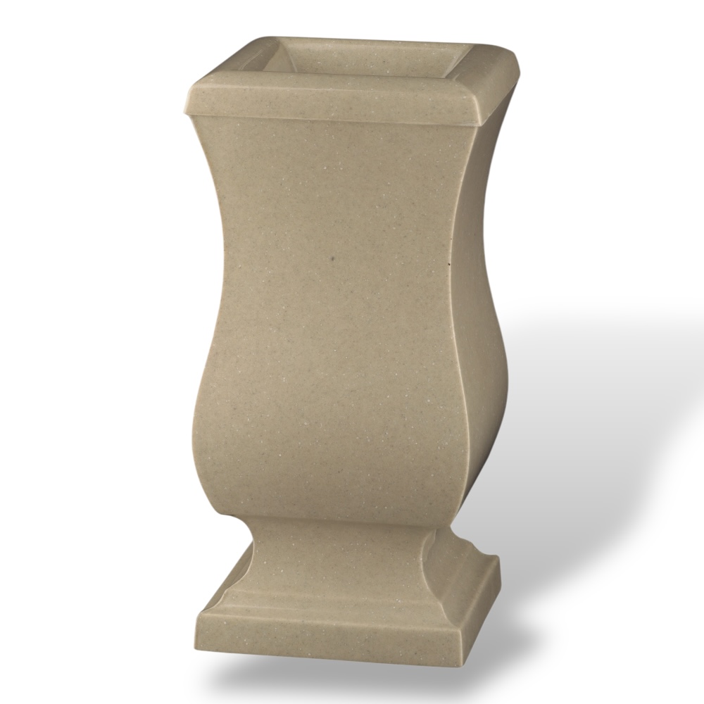 Арт. ВГП-003 Ваза гранитополимерная на кладбище 30 см.  Бежевый