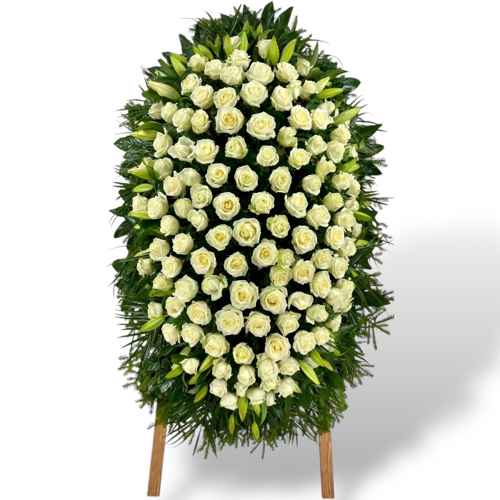 Подборка траурных венков из живых цветов