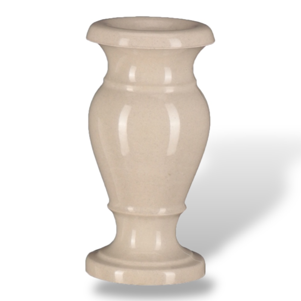 Арт. ВГП-001 Ваза гранитополимерная на кладбище 30 см.  Бежевый
