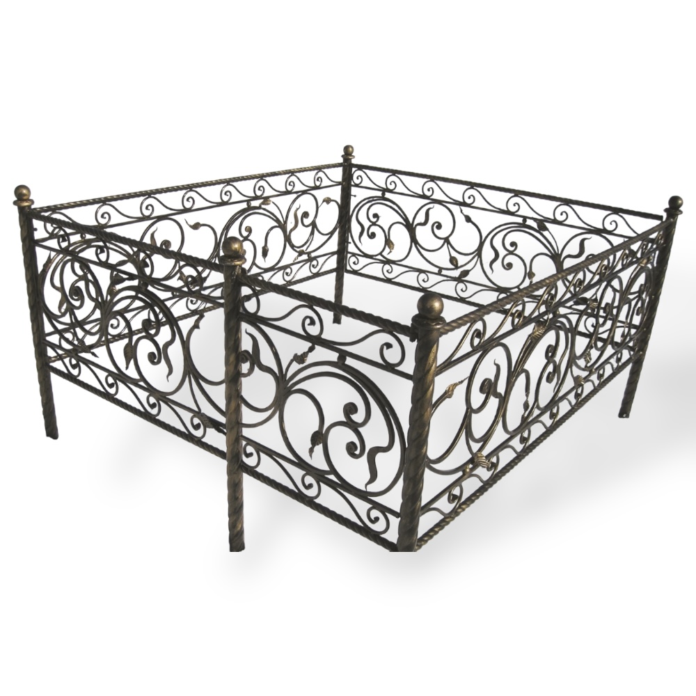 Арт. КО-051 Кованная ограда на могилу Селена (витая) 1.8*2.0 м. Hammerite