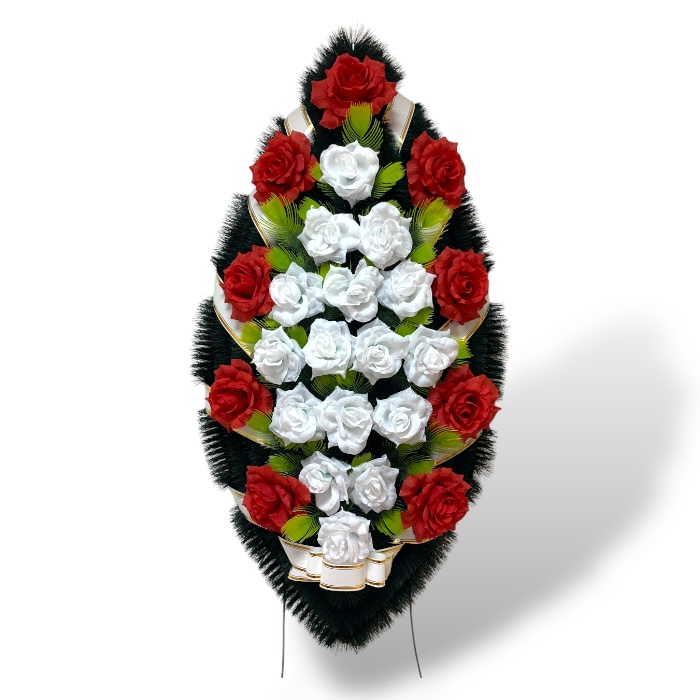 Арт. ВЭ-009 Венок искусственный на кладбище 100 см.