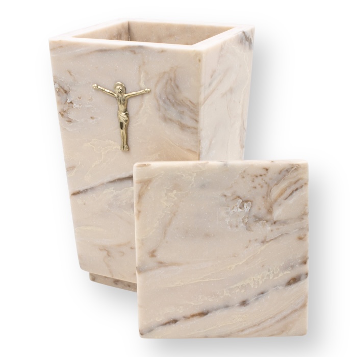 урна для праха Тетра Люкс, урна с декором, ритуальная урна, урна для захоронения, урна премиум-класса