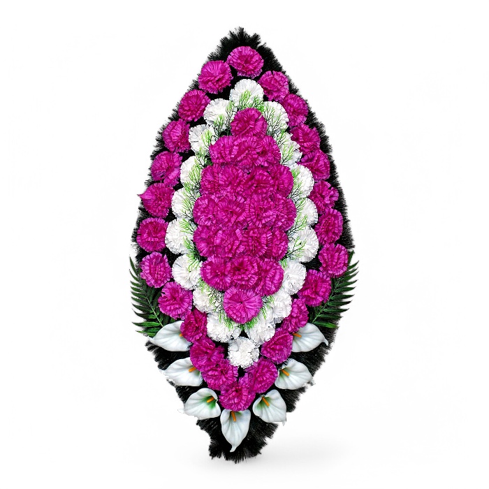 Арт. ВИС-012 Венок на похороны из искусственных цветов 100 см.