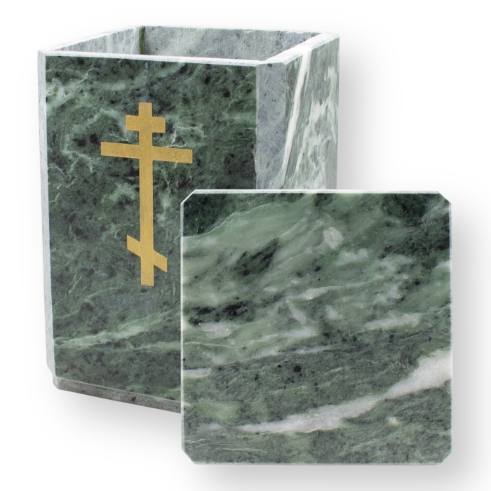 УК 014 - Урна для праха прямоугольная змеевик 3л Змеевик