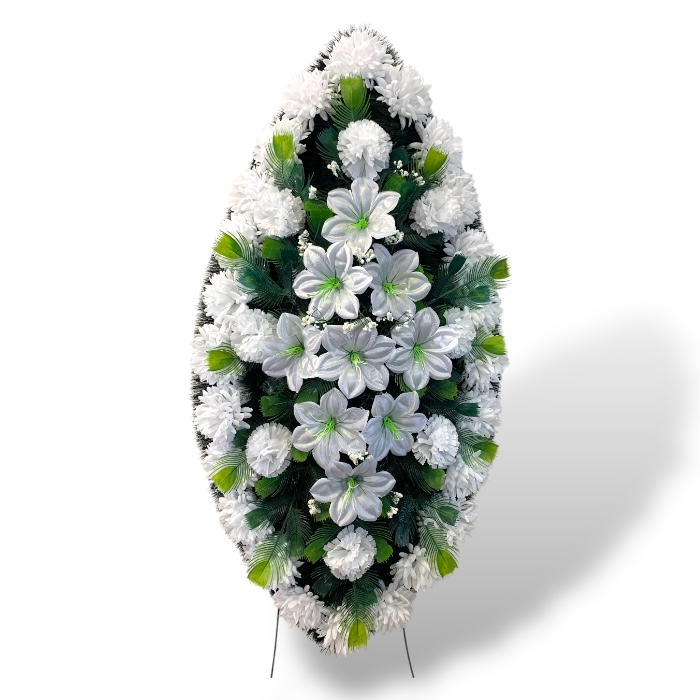 Арт. ВЭ-017 Венок искусственный на кладбище 100 см.