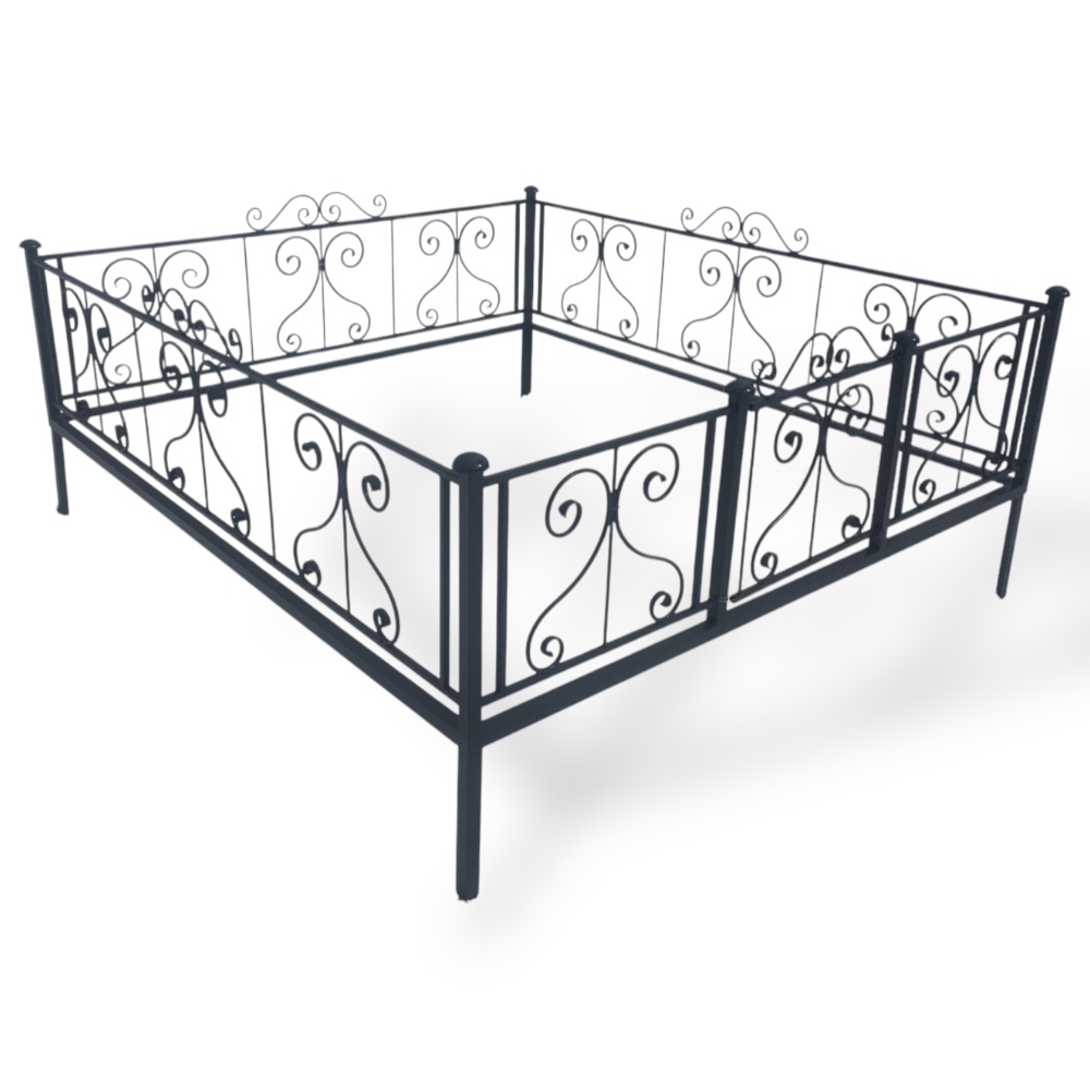 Арт. КО-001 Кованная ограда на могилу Капля 1.8*2.0 м.  Hammerite