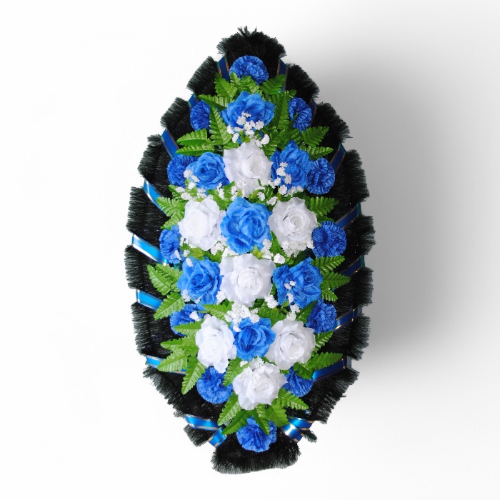 Арт. ВИС-008 Венок на похороны из искусственных цветов 100 см.