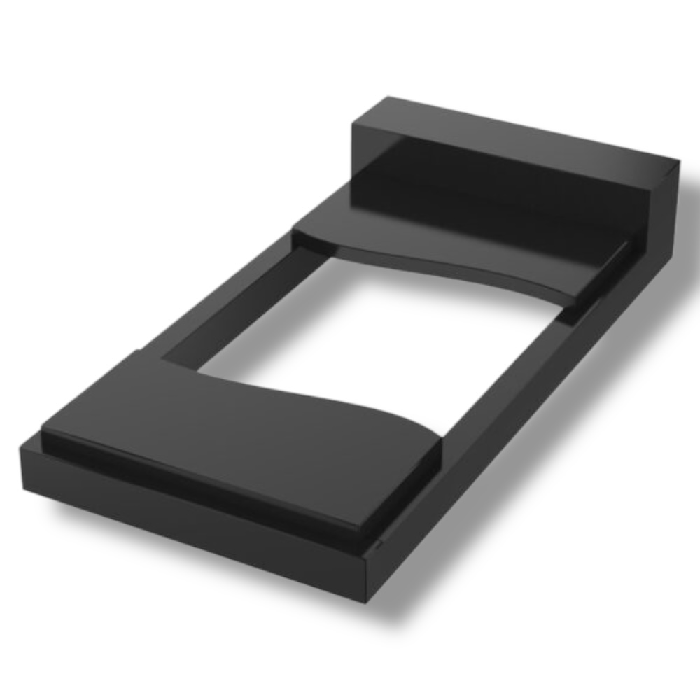 Арт. ЦГ-006 Цветник из гранита на могилу/100/50/5*8 см.  Габбро-диабаз гранит