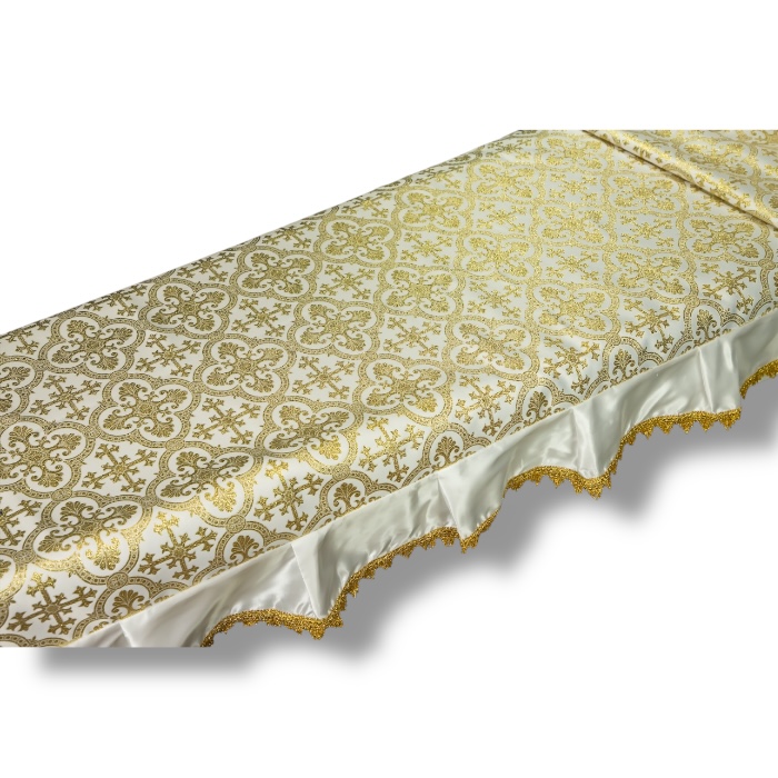 купеческое покрывало, подушка в гроб, комплект в гроб, атлас и парча, ритуальные принадлежности, артикул КР-015