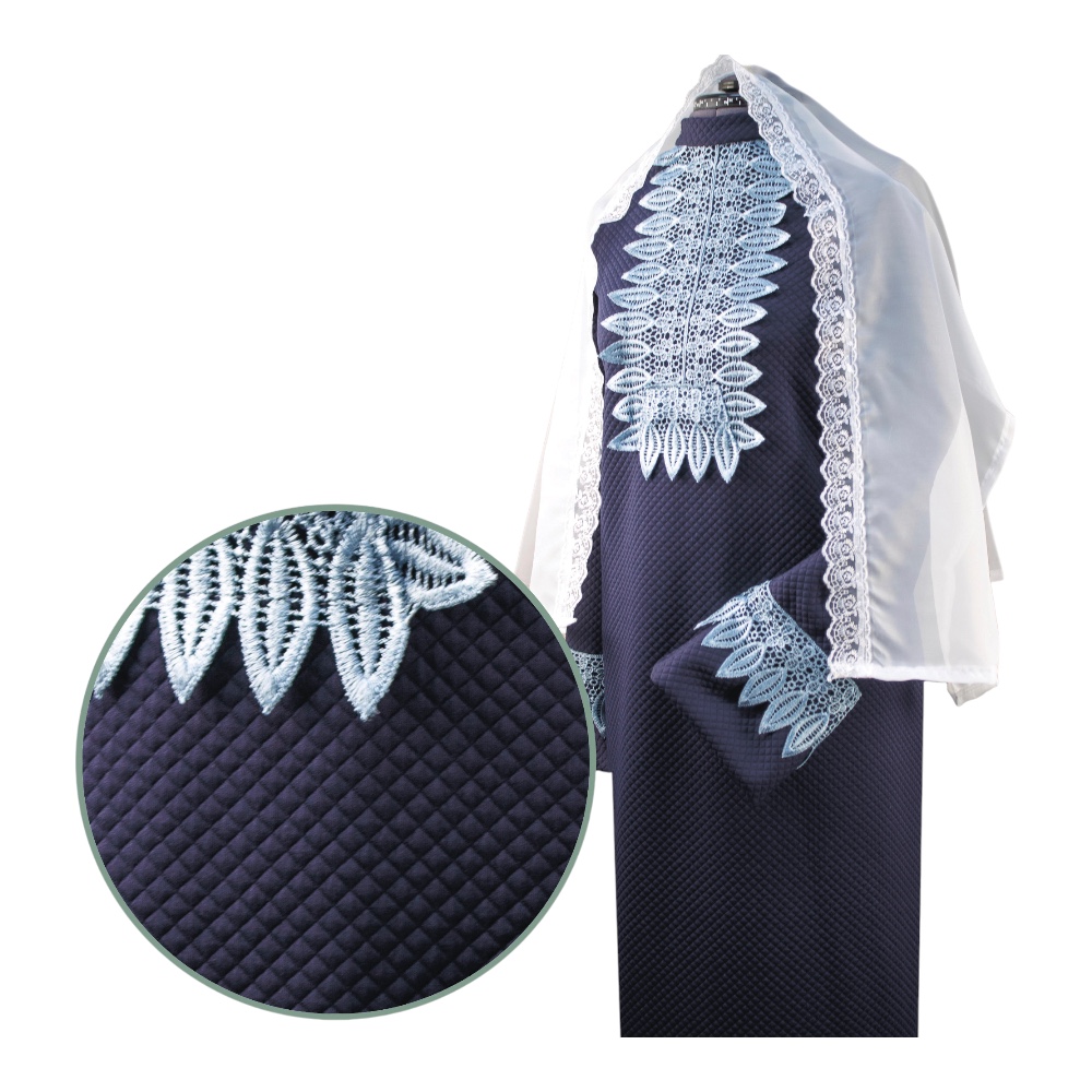 Арт. РО-020 Платье ритуальное "Элит-2" с шарфом, синее(трикотаж) на похороны 46 размер.