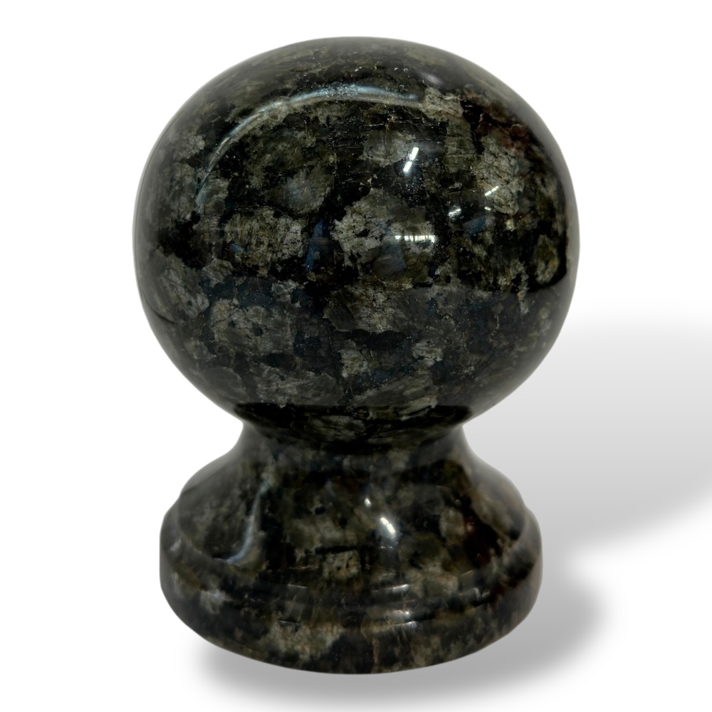 Арт. ШГ- 001 Шар декоративный для гранитной ограды 10 см. Балтик Грин гранит