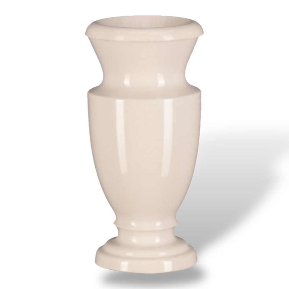 Арт. ВГП-006 Ваза гранитополимерная на кладбище 31.5 см. Бежевый