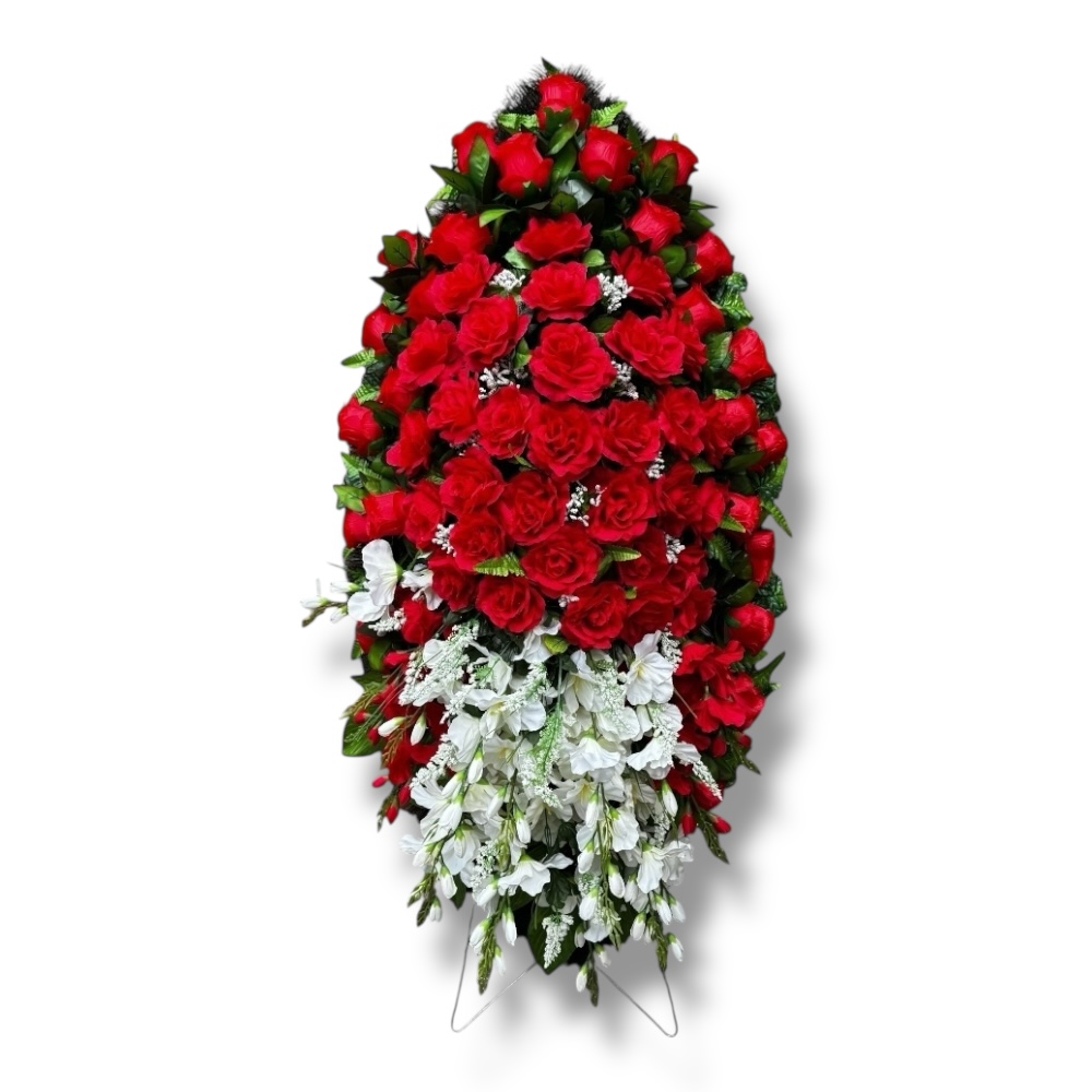 траурный венок, венок на похороны, искусственные цветы, премиум венок, ритуальные товары, траурная атрибутика, похоронные аксессуары, венки из искусственных цветов.