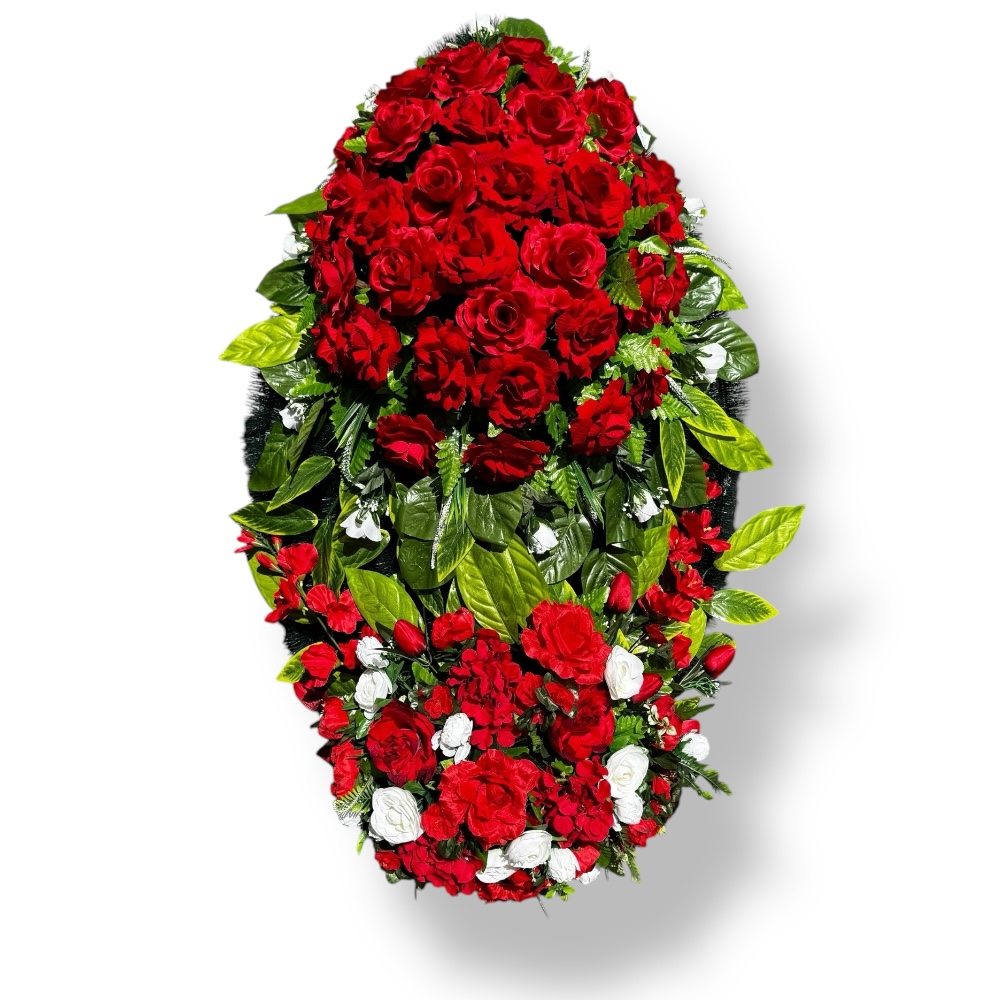 траурный венок, искусственные цветы, похоронные атрибуты, премиум класс, ритуальные товары, венок на похороны, траурные аксессуары, АРТ. ВП-011