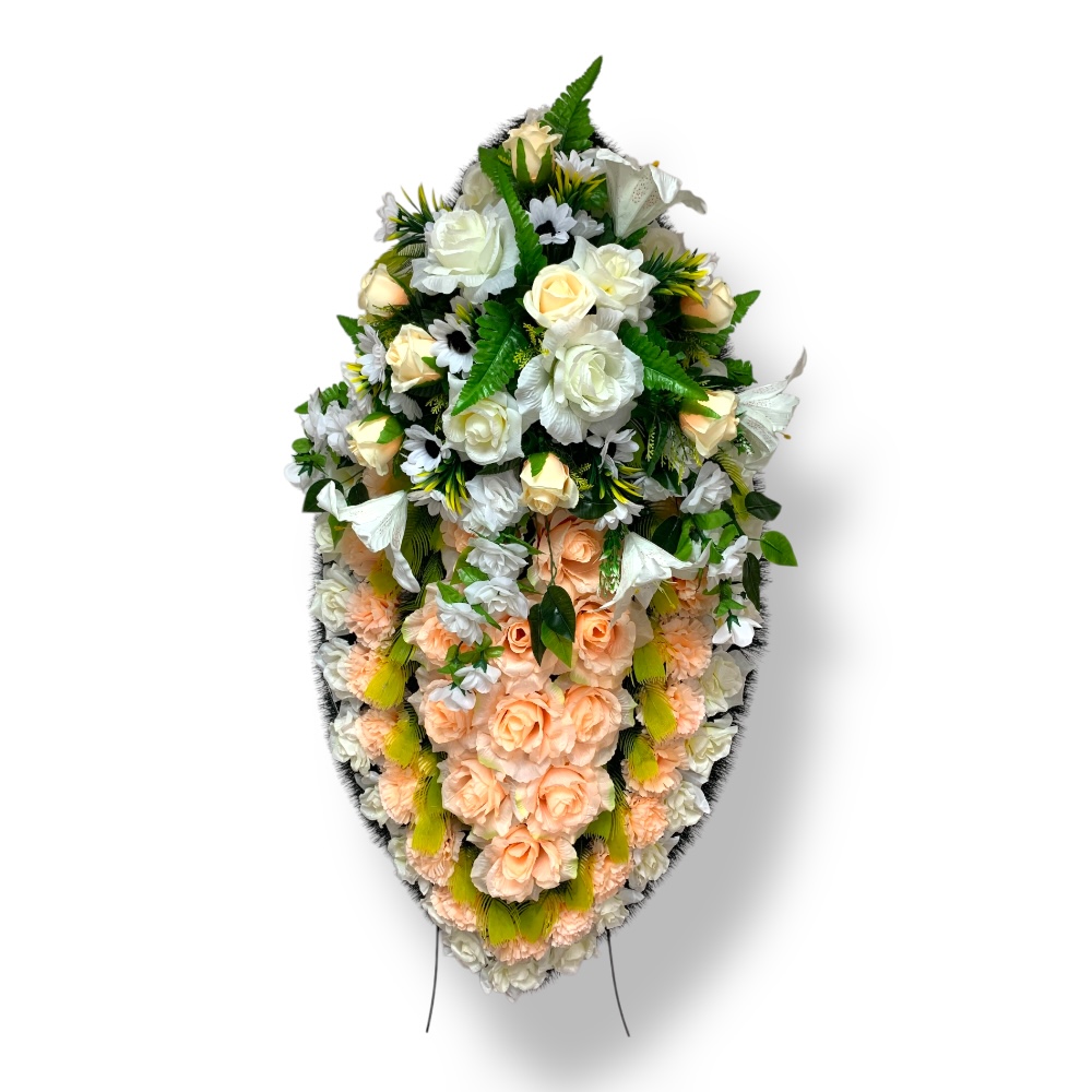 Ритуальный венок, венок на похороны, искусственные цветы, траурный венок, ритуальные принадлежности, венок для прощания, мемориальный венок, похоронные атрибуты, венки из искусственных цветов.