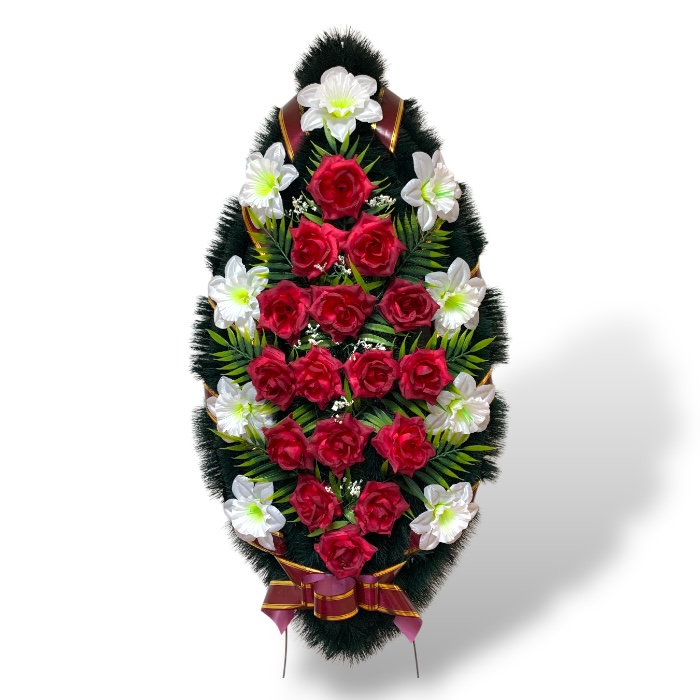 Арт. ВЭ-010 Венок искусственный на кладбище 100 см.