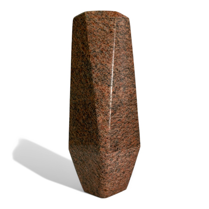 Арт. ВГ-011 Ваза гранитная Грань 1 на кладбище 30 см. Винга гранит