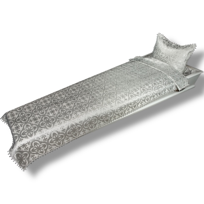 комплект в гроб, подушка покрывало, парча, ритуальные товары, АРТ КР-22 Монарх