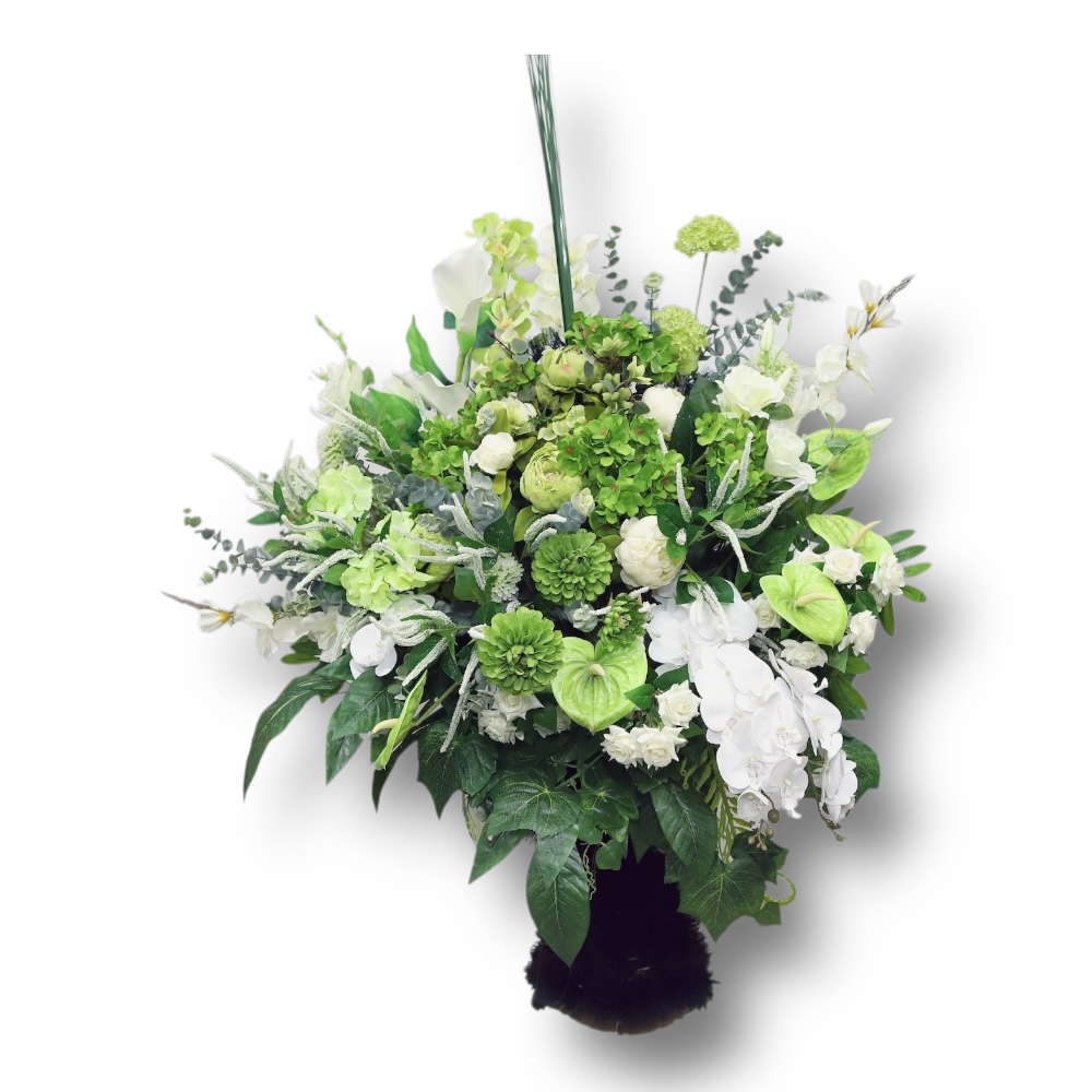 Арт. КИ-051 Корзина премиум из искусственных цветов на похороны 110 см.