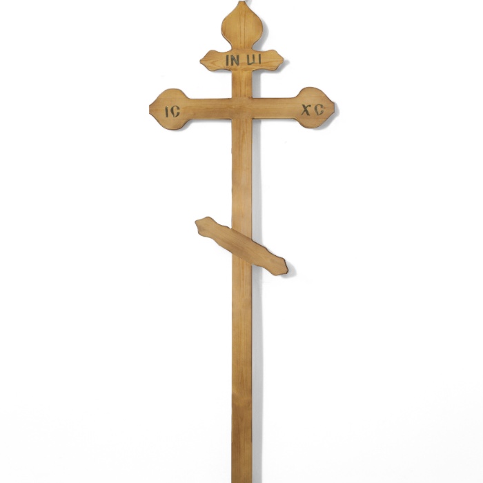 АРТ.КДС-15 Крест сосновый могильный "Фигурный" светлый