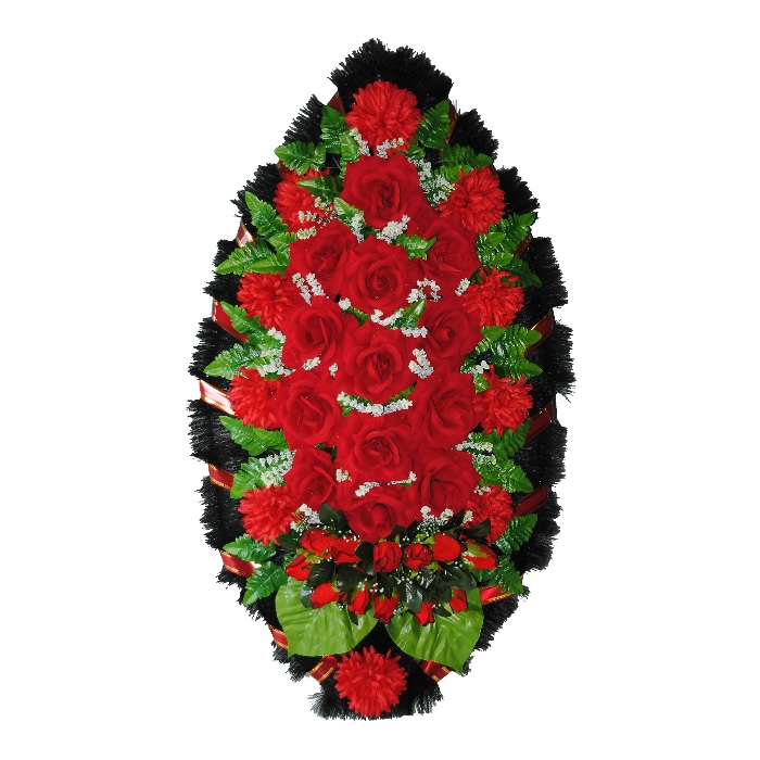 венок на похороны, венок из искусственных цветов, ритуальный венок, траурный венок, похоронный атрибут, венок артикул ВИЗ-038