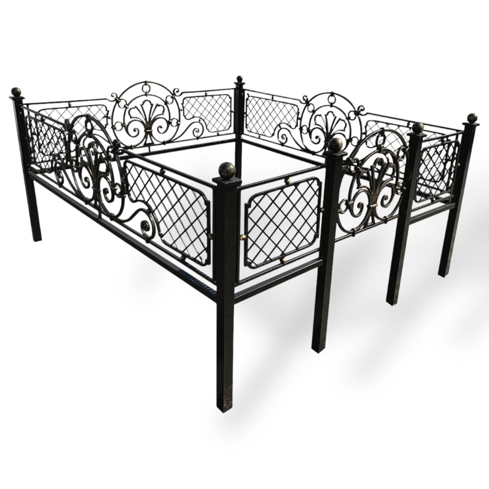 Арт. КО-055 Кованная ограда на могилу Готика 1.8*2.0 м. Hammerite
