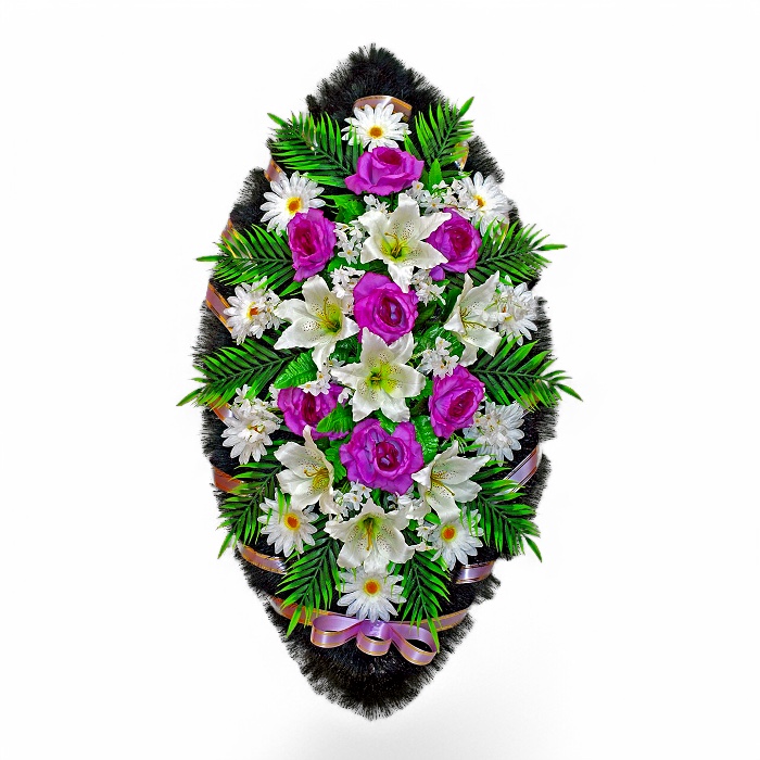 венок на похороны, венок из искусственных цветов, ритуальный венок, траурный венок, похоронный атрибут, венок артикул ВИС-011, искусственные цветы, ритуальные услуги.