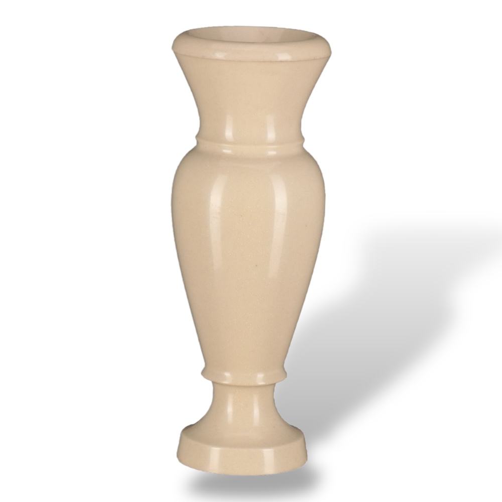 Арт. ВГП-004 Ваза гранитополимерная на кладбище 41.5 см. Бежевый